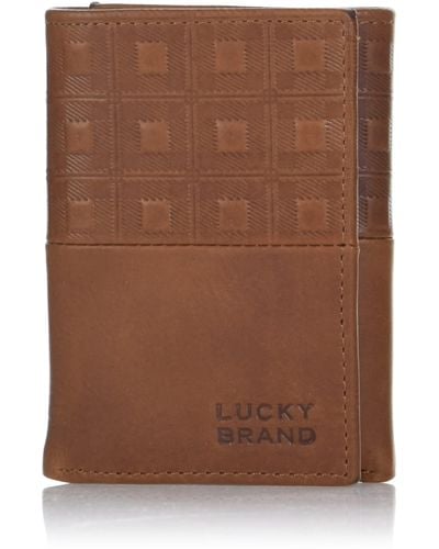 Lucky Brand Trifold And L-fold Wallet - Brown