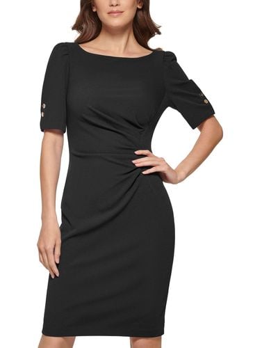 DKNY Open Sleeve Sheath Dress - Black
