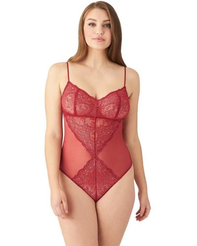Wacoal Level Up Lace Bodysuit - Red