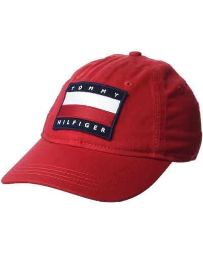 Tommy Hilfiger Cotton Tony Adjustable Baseball Cap - Red