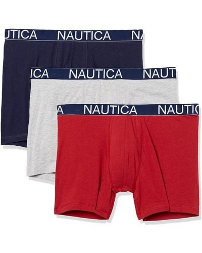 Nautica 3 Pack Cotton Stretch Boxer Brief - Blue