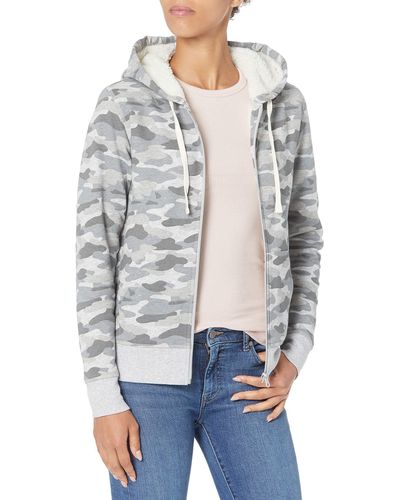 Amazon Essentials Sherpa Lined Full-zip Hoodie Sweatshirt - Gray