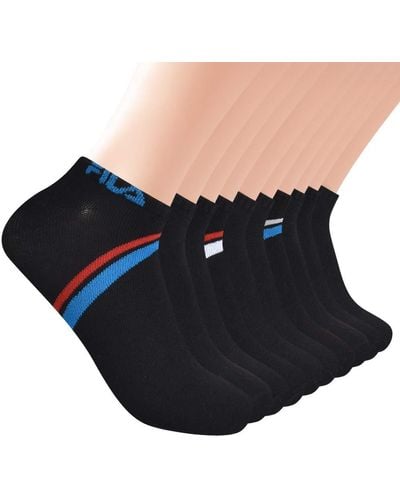 Fila Chevron Striped No Show Socks - Black