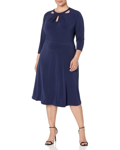 Maggy London London Times Dresses Cut Out Neckline A-line Jersey Dress Blue