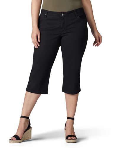 Lee Jeans Capri Übergröße mit lockerer Passform Jeans - Schwarz