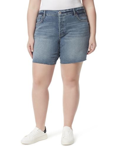 Jessica Simpson Plus Size Relaxed High Rise Bermuda Short - Blue