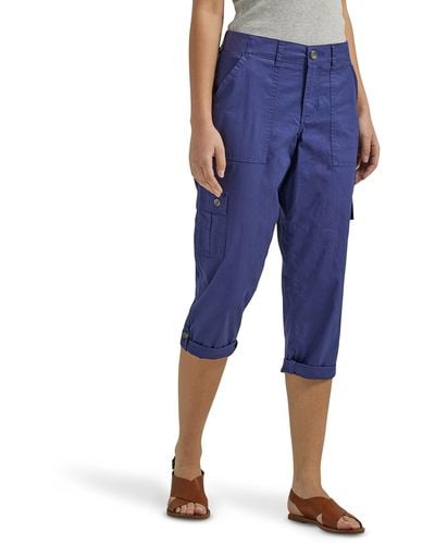 Lee Jeans S Flex-to-go Mid-rise Relaxed Fit Cargo Capri Pants - Blue