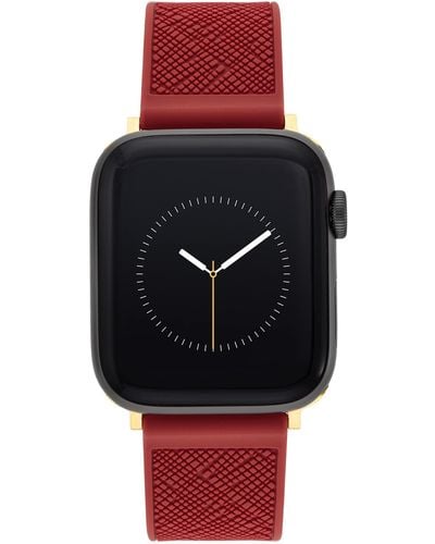 Anne Klein Silicone Fashion Band For Apple Watch Secure - Red