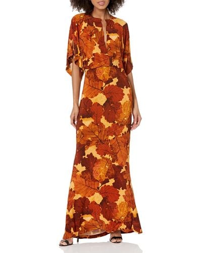 Norma Kamali Womens Obie Gown Cocktail Dress - Orange