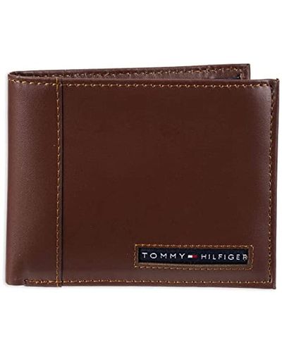Tommy Hilfiger Men's Genuine Leather Slim Passcase Wallet - Multicolor
