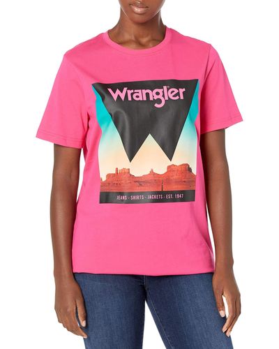 Wrangler Short Sleeve Fitted Graphic T-shirt - Pink