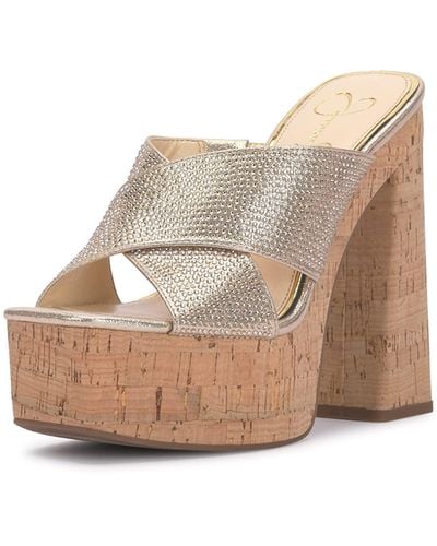 Jessica Simpson Basima Platform High Heel Sandal Wedge - Natural