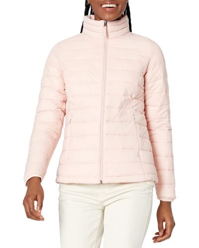 Amazon Essentials Lightweight Long-sleeve Full-zip Water-resistant Packable Puffer Jacket - Pink