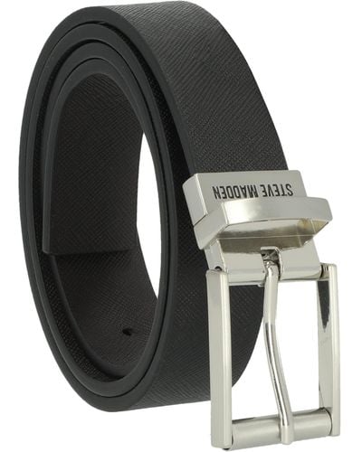 Steve Madden S 32mm Saffiano Reversible Belt Black/brown 36 One Size