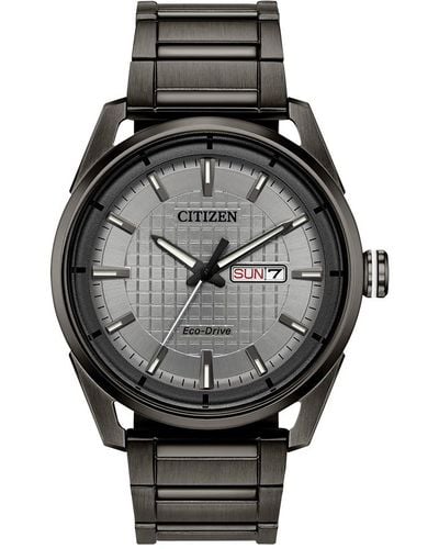 Citizen Eco-drive Weekender Watch In Gray Ip Stainless Steel - Black