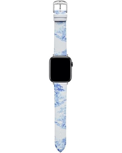 Ted Baker Light Blue & White Leather Strap For Apple Watch® - Black