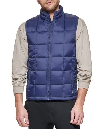 Dockers Box Quilted Puffer Vest - Blue