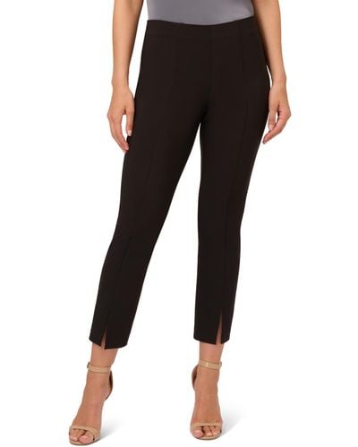 Adrianna Papell Pull On Pant With Front Slit - Black