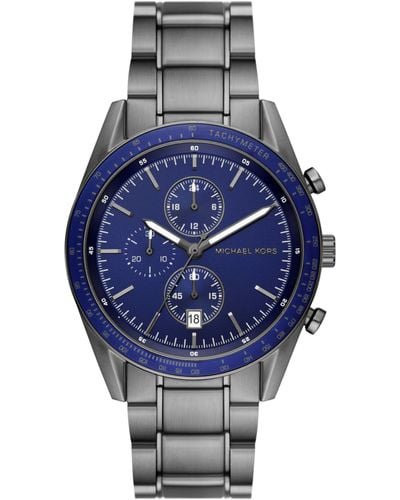 Michael Kors Accelerator Chronograph Gunmetal Stainless Steel Watch - Blue