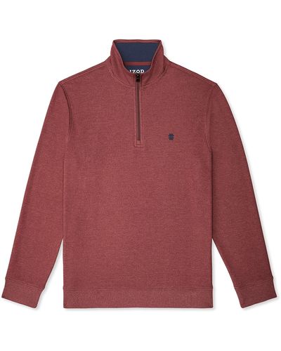 Izod Big Advantage Performance Quarter Zip Fleece Pullover Sweatshirt - Red