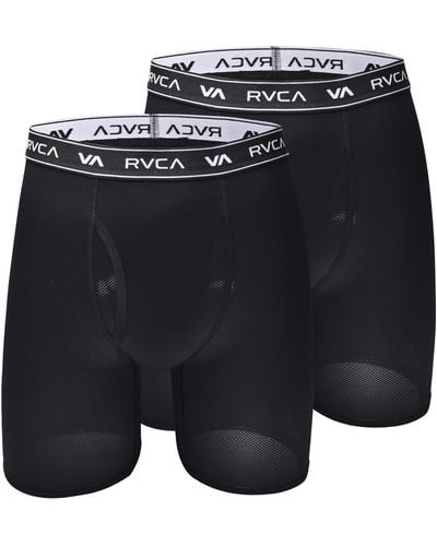 RVCA Meno Show Sock Core Perf Boxer Brief Black - Blue