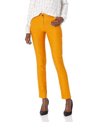 Nanette Lepore Freedom Stretch Solid 5-pocket Pants With Inner Beauty Binding - Orange