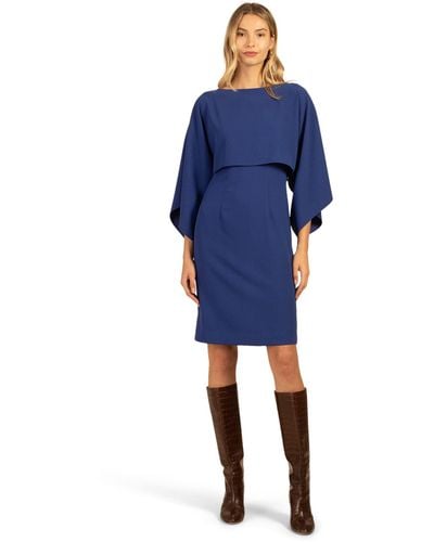 Trina Turk Overlay Sheath Dress - Blue