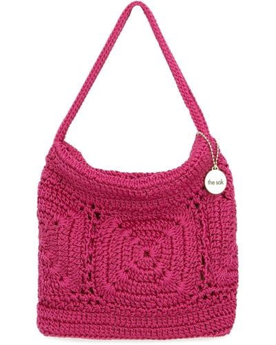 The Sak Ava Mini Hobo Bag In Crochet - Pink