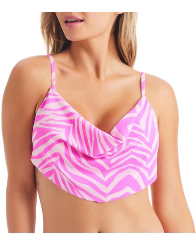 Jessica Simpson Standard Cowl Neck Bikini Top Swimsuit - Purple