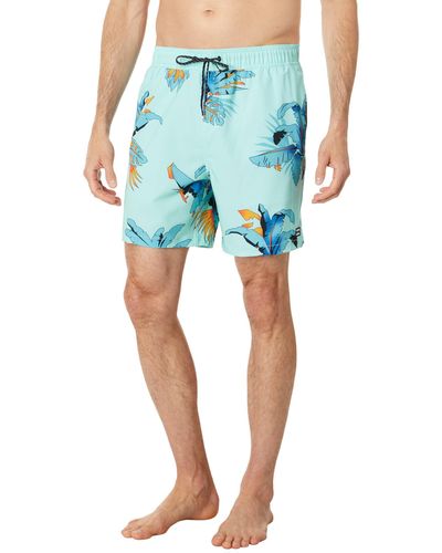 Billabong Standard Elastic Waist Stretch Sundays Layback Boardshort Swim Short Trunk - Blue