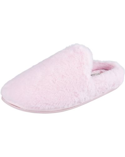 Jessica Simpson 's Plush Scuff Slipper House Shoe With Memory Foam And Anti-skid Sole - Pink