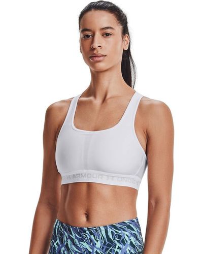 Under Armour S Crossback Mid Impact Sports Bra - White