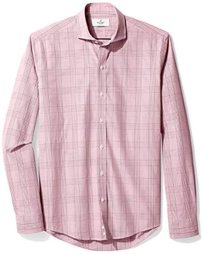 Buttoned Down Slim-fit Supima Cotton Non-iron Cutaway-collar Pinpoint Dress Shirt - Pink