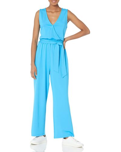 The Drop @caralynmirand Sleeveless Wrap Jumpsuit - Blue