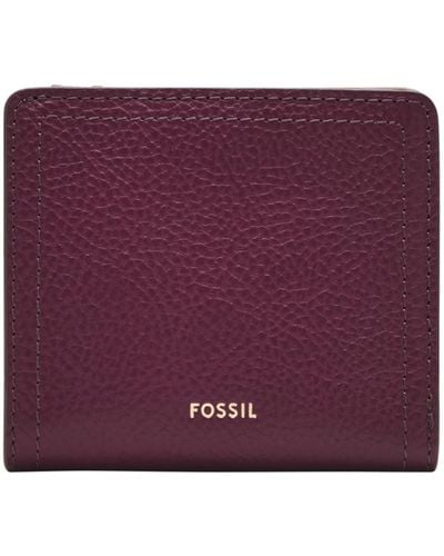 Fossil Logan Litehidetm Leather Rfid Blocking Small Bifold Wallet - Purple