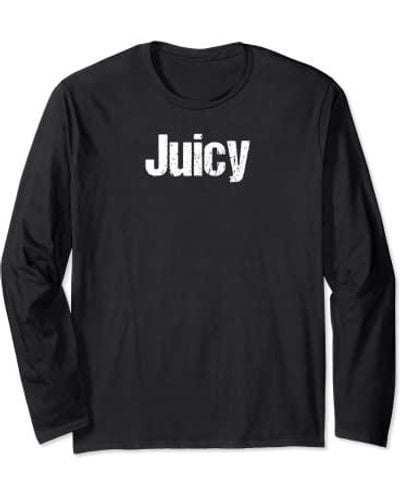 Juicy Couture Juicy Curvy Thic Thick Thicc Plump Bbw Brat Bratty Long Sleeve T-shirt - Black