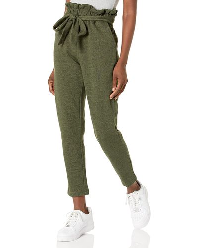 BCBGeneration Paperbag Pant With Tie Waist - Green