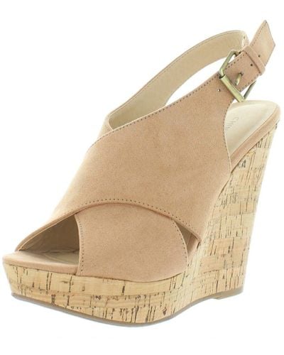 Chinese Laundry Myya Micro Suede Wedge Sandal - Natural