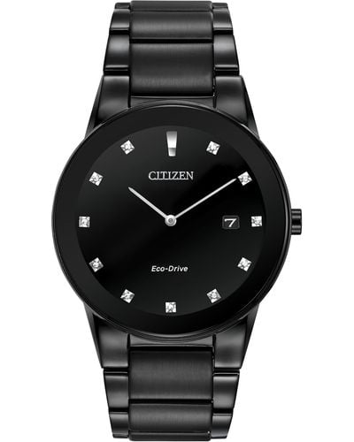 Citizen Eco-drive Modern Axiom Diamond Watch In Black Ip Stainless Steel