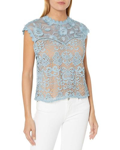Plenty by Tracy Reese Lace Combo Top - Blue