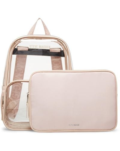 Steve Madden Clear Backpack With Tech Pouch - Pink