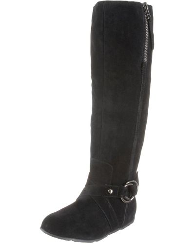 Madden Girl Lacosta Faux Shearling Knee-high Boot,black,6 M Us