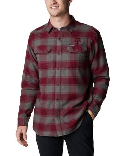 Columbia Collegiate Flare Gun Flannel Long Sleeve Shirt - Red
