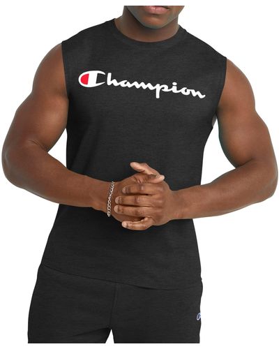 Champion Big Tall Classic Graphic Muscle Tee - Black