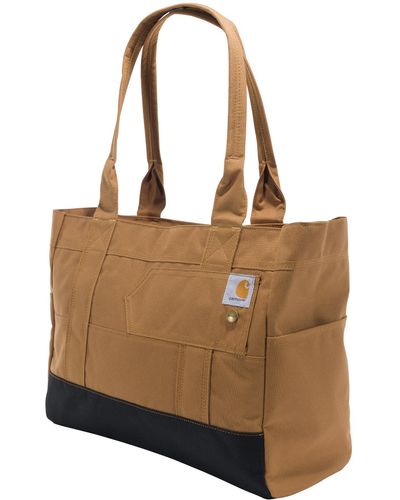 Carhartt Zip, Durable Water-resistant Bag With Zipper Closure, Horizontal Tote Brown, One Size
