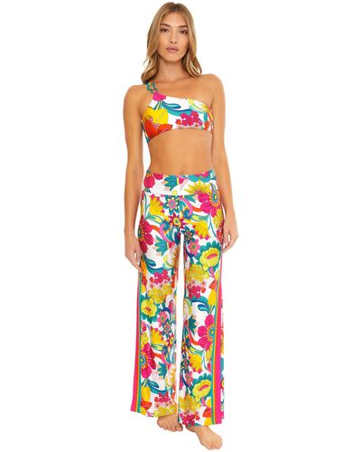 Trina Turk Standard Fontaine Beach Pants-bathing Suit Cover Ups - White