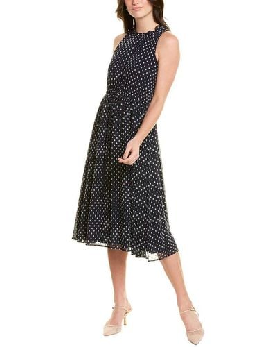 Maggy London Novelty Clip Dot Sleeveless Fit And Flare - Blue