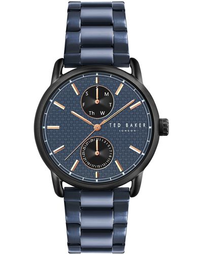 Ted Baker Gents Stainless Steel Blue Bracelet Watch