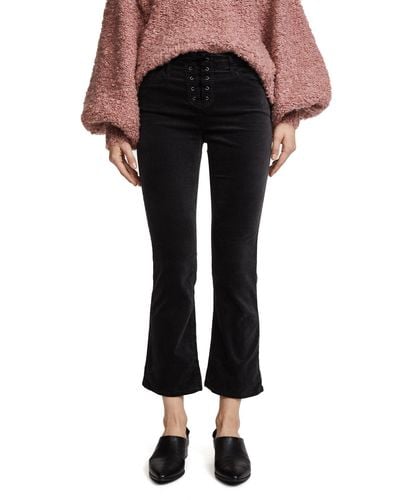 AG Jeans Jodi Crop Velvet Lace Up - Black