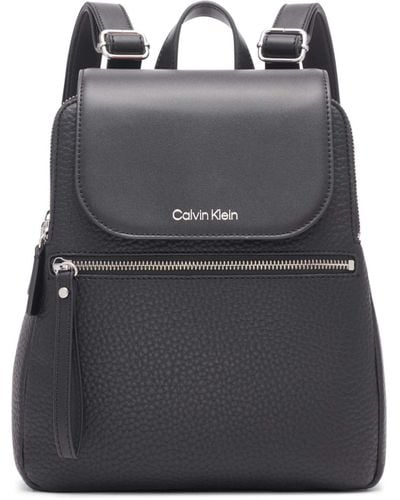 Calvin Klein Reyna Novelty Key Item Flap Backpack - Black